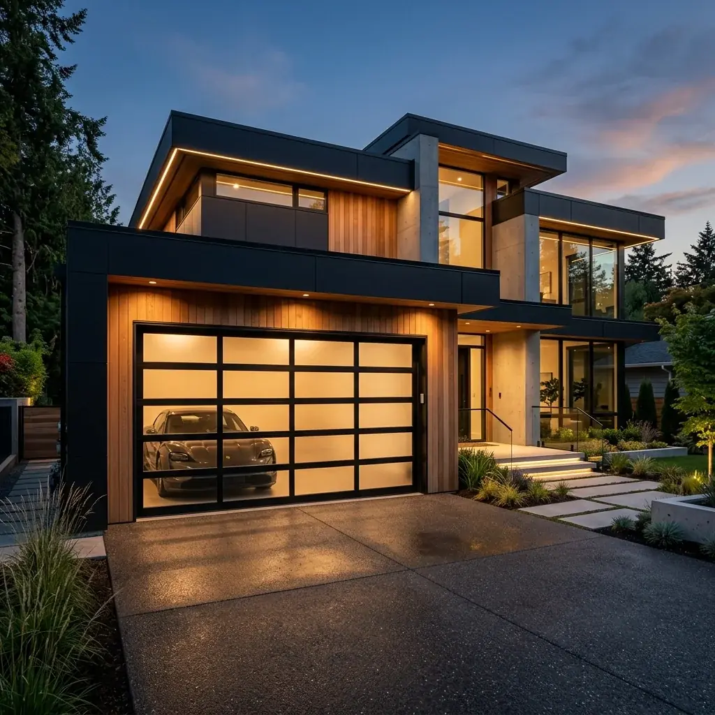 Contemporary Black Glass Door Denver Garage Door LTD